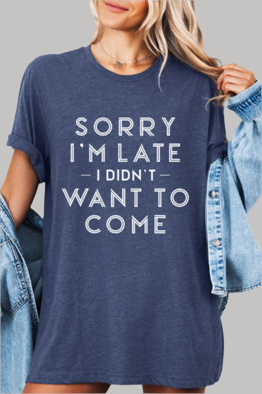 Sorry I'm Late Blue Short Sleeve Tee