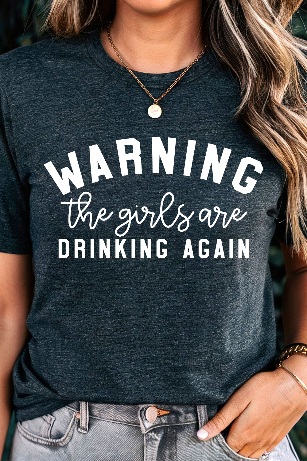 Warning Girls Drinking Graphic Tee