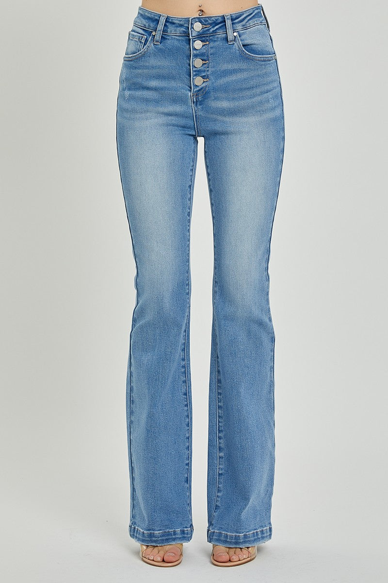 Risen Leslie Button Fly Bootcut Jeans